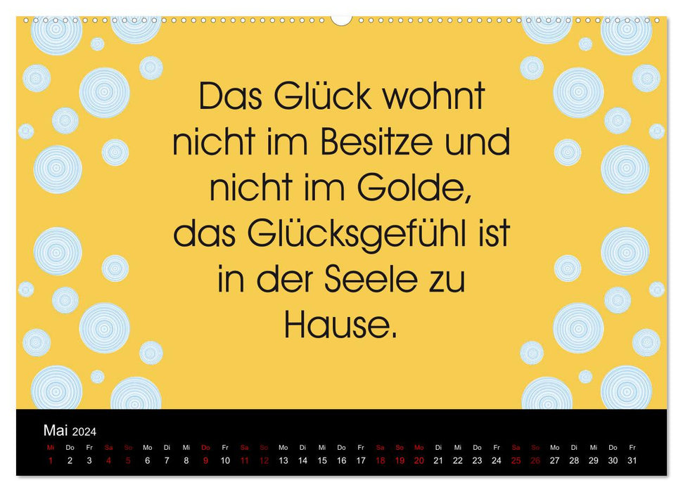 Glücklich sein... Zwölf philosophische Zitate zum Glück (CALVENDO Wandkalender 2024)