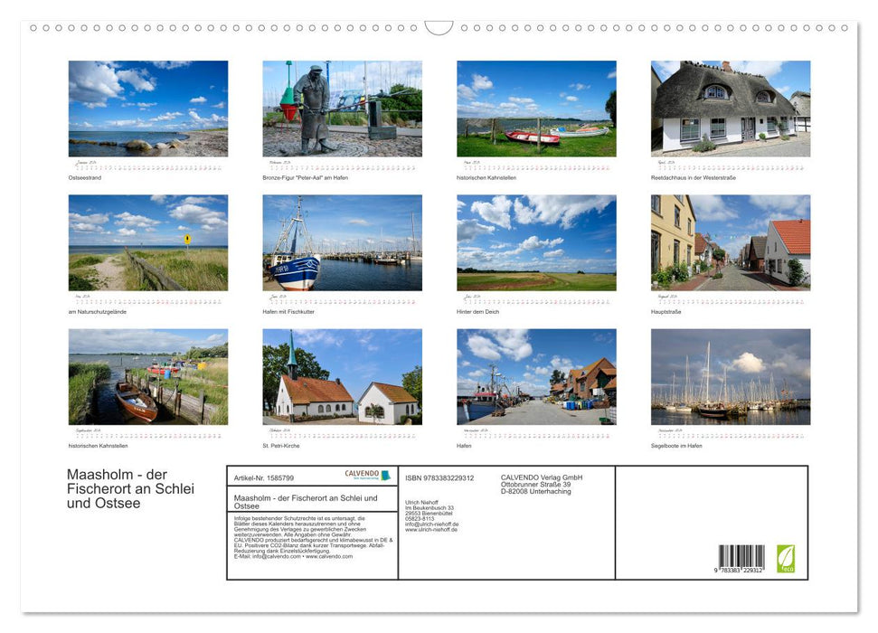 Maasholm - the fishing town on the Schlei and Baltic Sea (CALVENDO wall calendar 2024) 