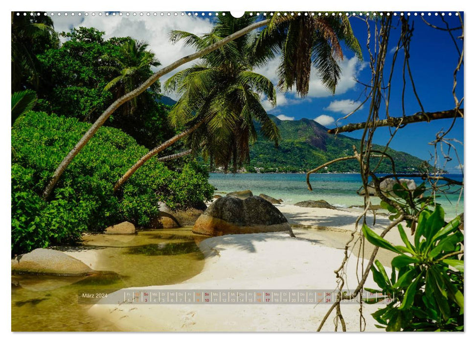 Seychellen - Inselparadiese Mahé La Digue Praslin (CALVENDO Wandkalender 2024)