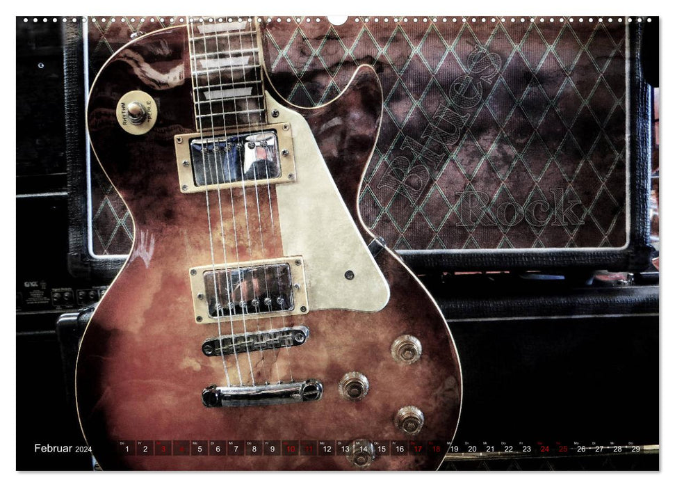 Guitares - Style Grunge (Calendrier mural CALVENDO 2024) 