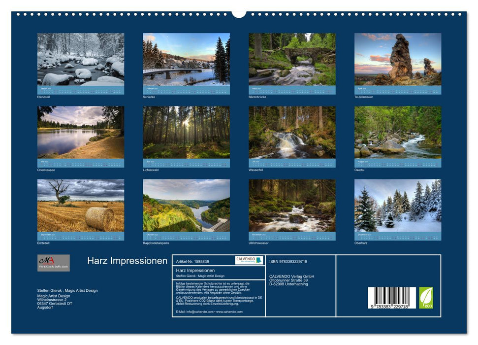 Harz Impressionen (CALVENDO Premium Wandkalender 2024)