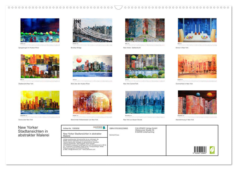 New Yorker Stadtansichten in abstrakter Malerei (CALVENDO Wandkalender 2024)