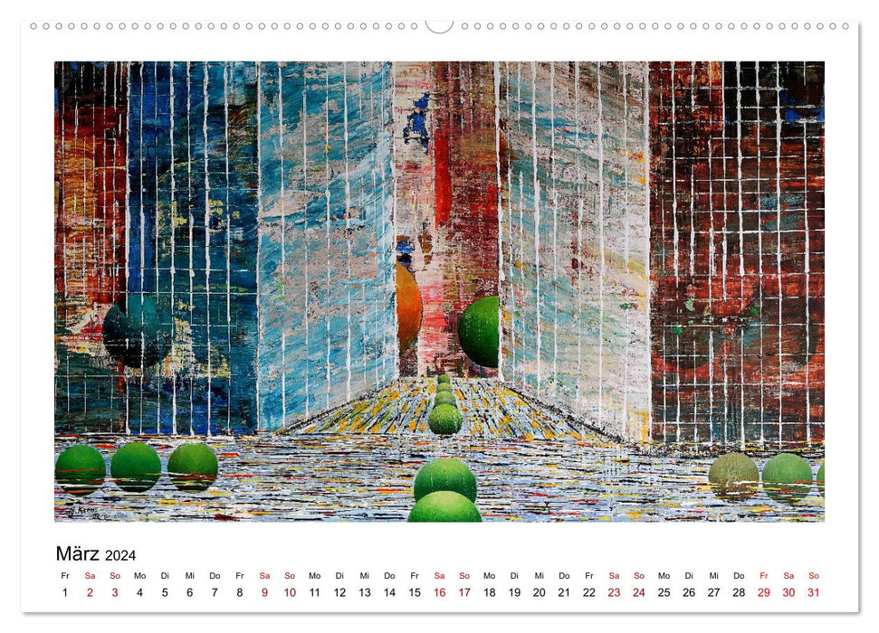 Vues de la ville de New York en peinture abstraite (calendrier mural CALVENDO 2024) 