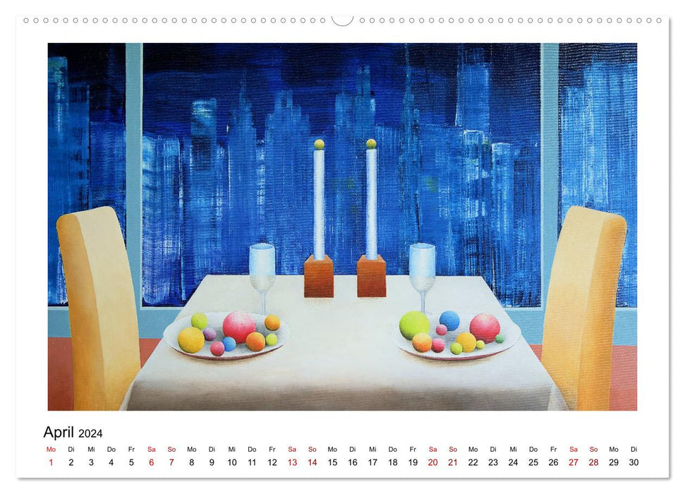 Vues de la ville de New York en peinture abstraite (calendrier mural CALVENDO 2024) 