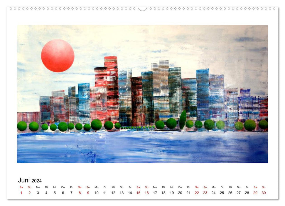 Vues de la ville de New York en peinture abstraite (calendrier mural CALVENDO 2024) 