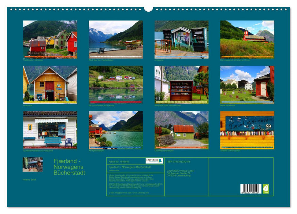 Fjærland - La ville du livre de Norvège (calendrier mural CALVENDO 2024) 