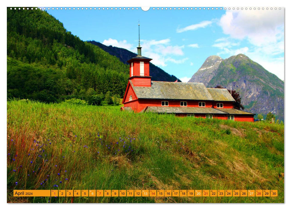 Fjærland - La ville du livre de Norvège (calendrier mural CALVENDO 2024) 