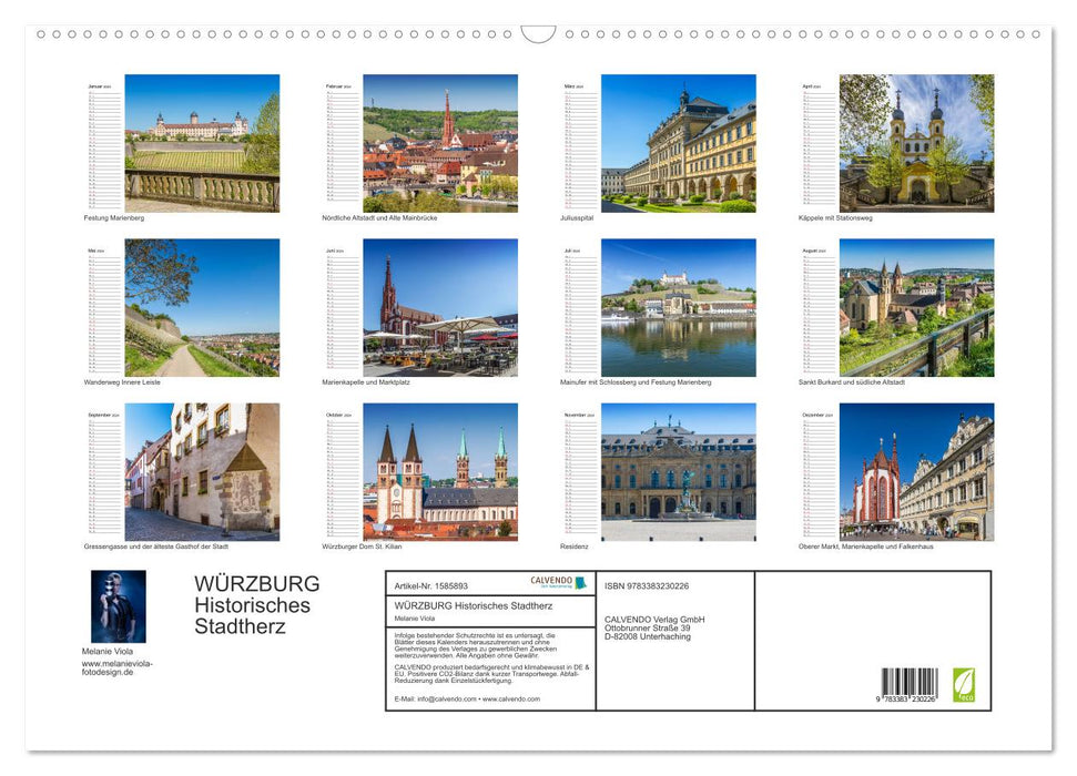 WÜRZBURG Historisches Stadtherz (CALVENDO Wandkalender 2024)