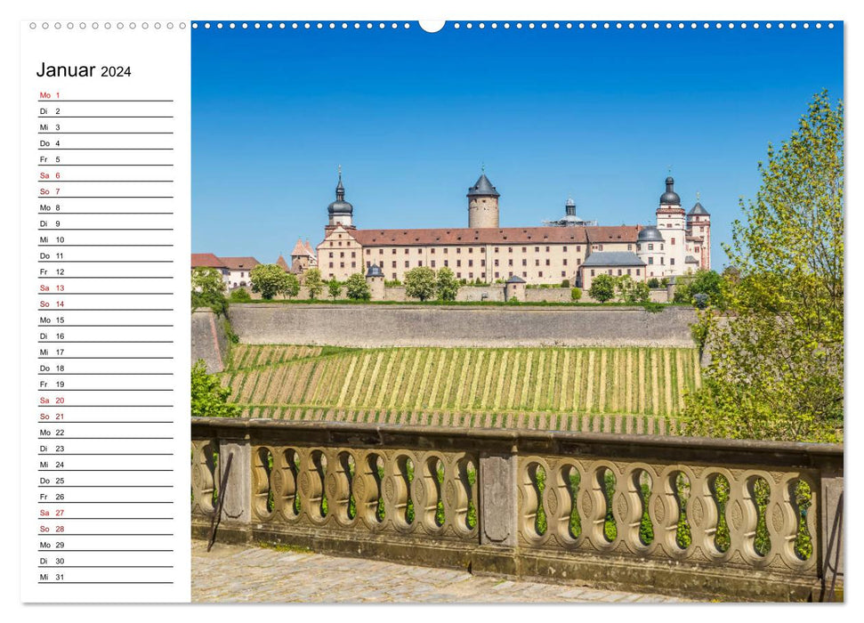 Cœur historique de la ville de WÜRZBURG (calendrier mural CALVENDO 2024) 