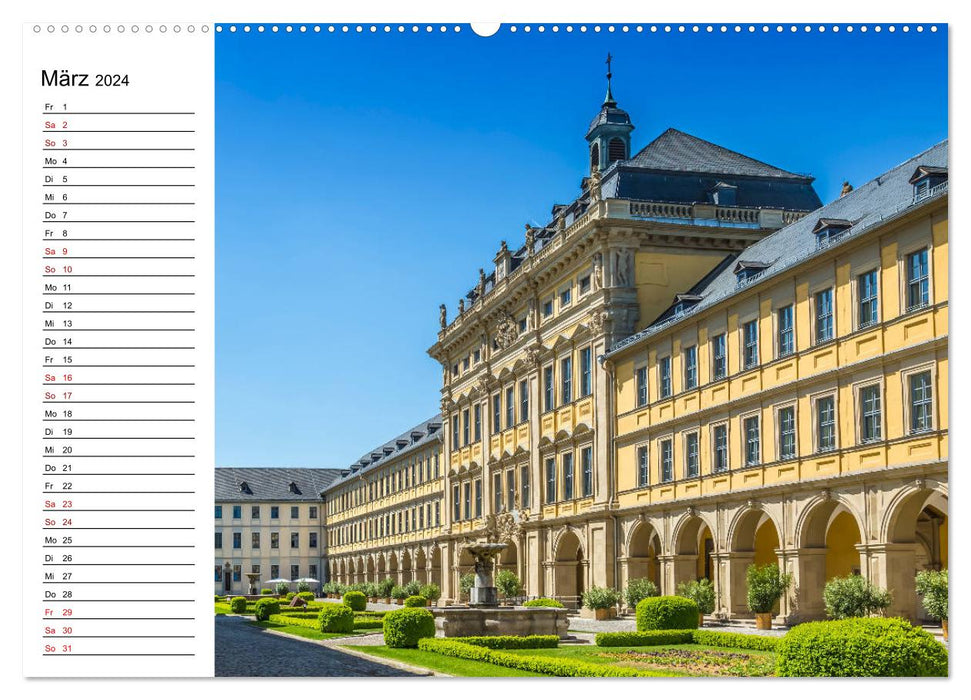 Cœur historique de la ville de WÜRZBURG (calendrier mural CALVENDO 2024) 