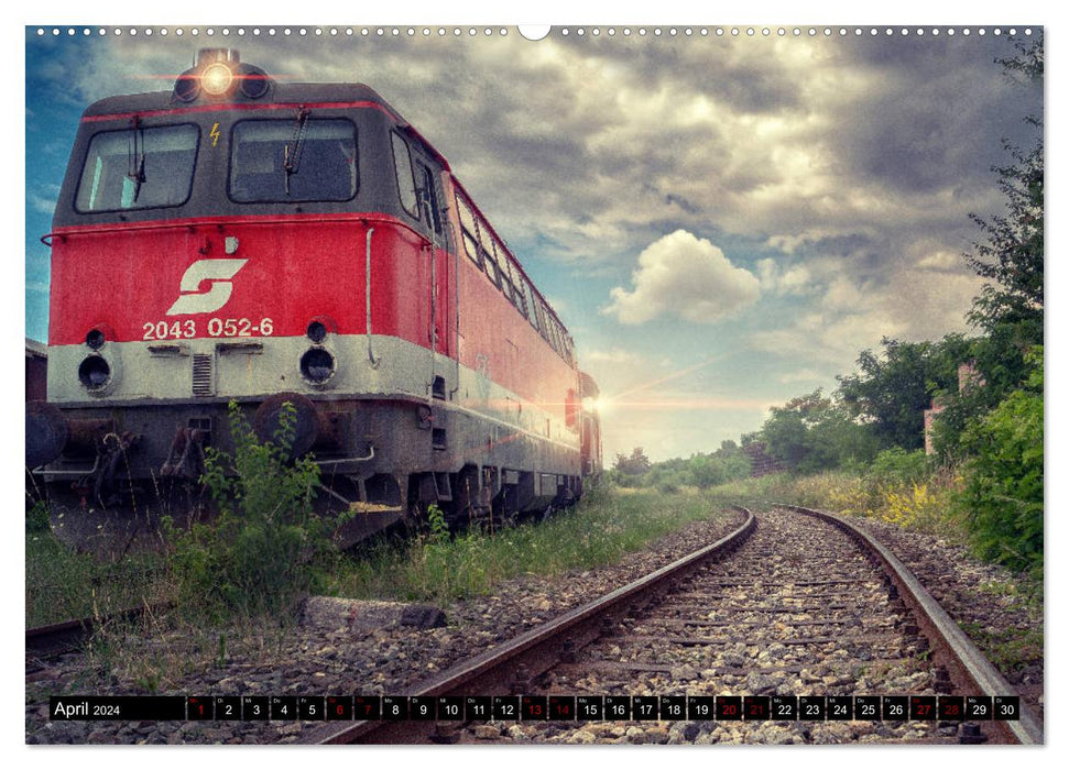 Lokomotiven und Wagen - Verfallen und vergessen auf dem Abstellgleis (CALVENDO Premium Wandkalender 2024)