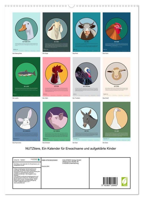 FARM animals, a calendar for adults and enlightened children (CALVENDO Premium Wall Calendar 2024) 