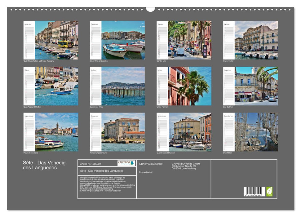 Sète - Das Venedig des Languedoc (CALVENDO Wandkalender 2024)