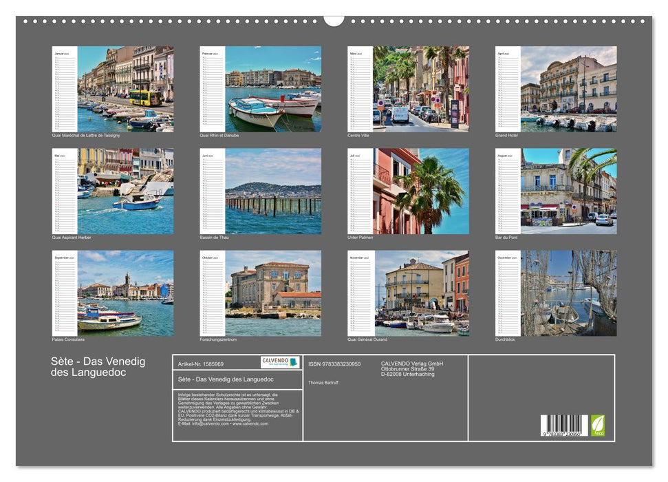 Sète - La Venise du Languedoc (Calendrier mural CALVENDO 2024) 