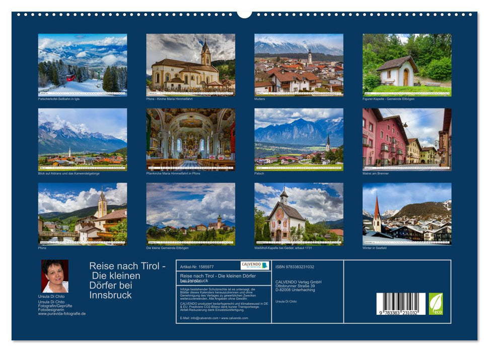 Reise nach Tirol - Die kleinen Dörfer bei Innsbruck (CALVENDO Premium Wandkalender 2024)