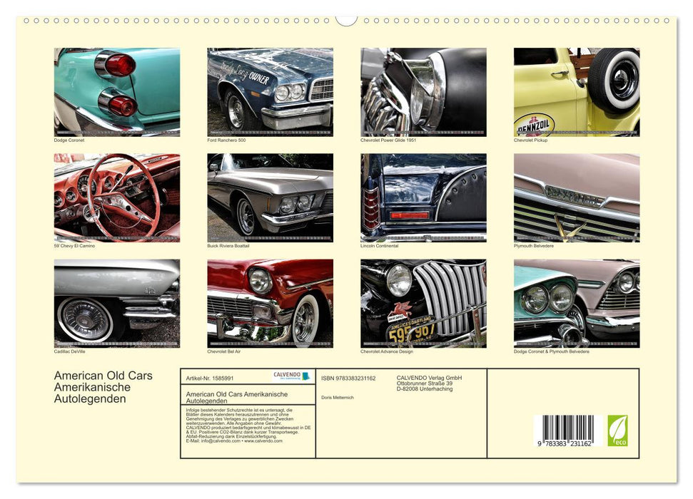 American Old Cars - American Car Legends (CALVENDO Premium Wall Calendar 2024) 