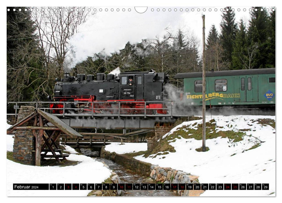 Dampfbahnromantik - Dampfbahnen auf schmaler Spur (CALVENDO Wandkalender 2024)