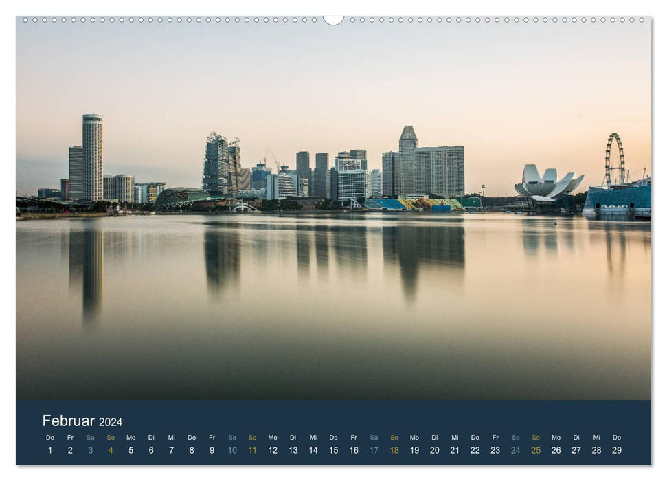 Singapur bei Nacht und Tag (CALVENDO Wandkalender 2024)