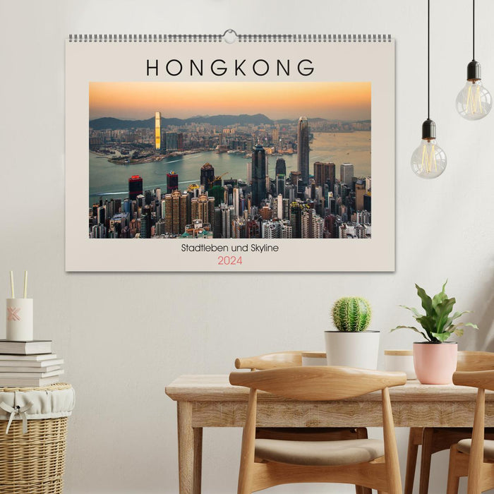 Horizon de Hong Kong et vie urbaine (calendrier mural CALVENDO 2024) 