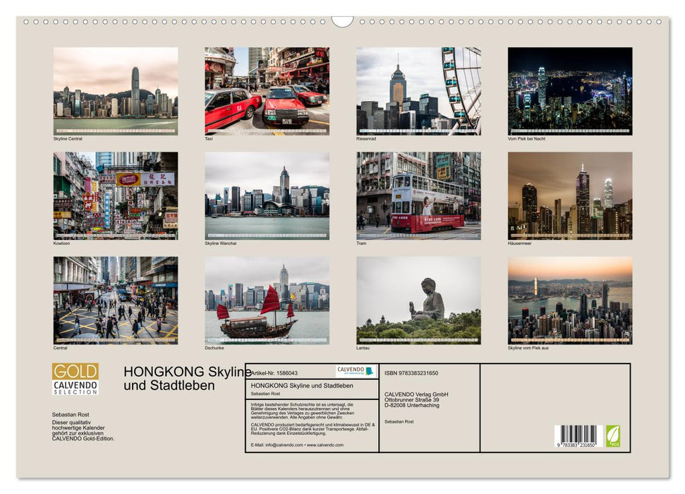 HONG KONG skyline and city life (CALVENDO wall calendar 2024) 