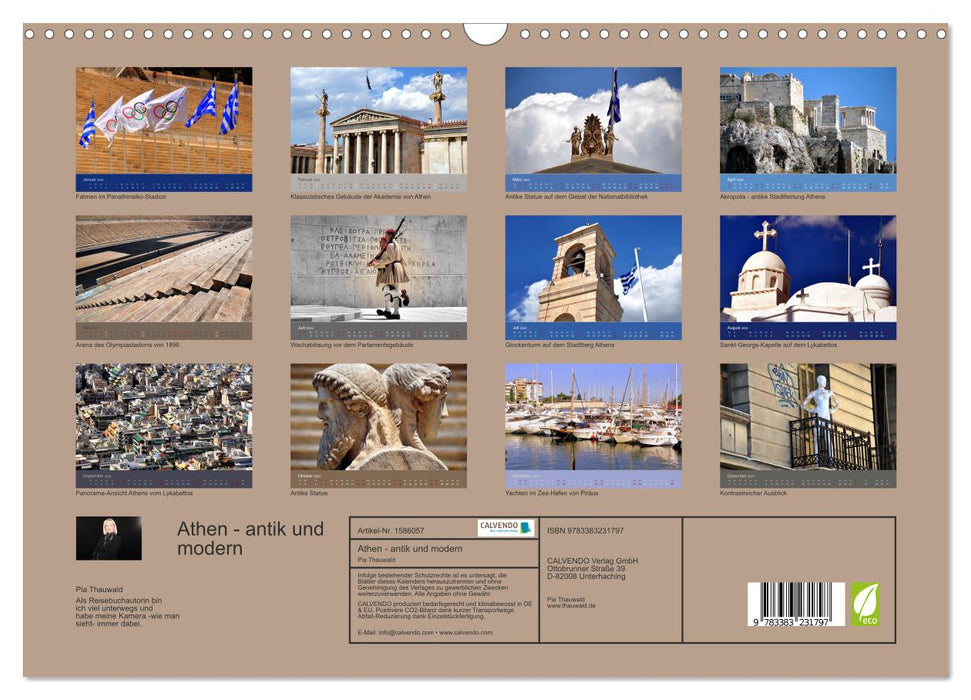 Athènes - antique et moderne (calendrier mural CALVENDO 2024) 