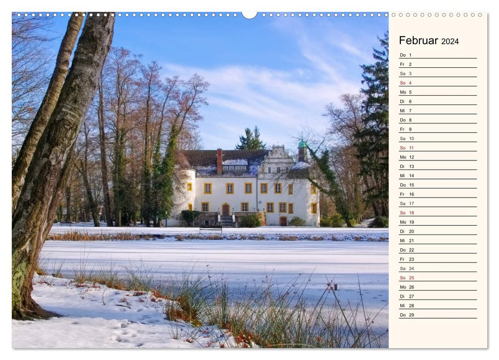 Schlösser der Niederlausitz (CALVENDO Premium Wandkalender 2024)