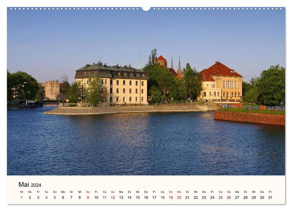 The Cathedral Island - Historical Center of the City of Wroclaw (CALVENDO Premium Wall Calendar 2024) 