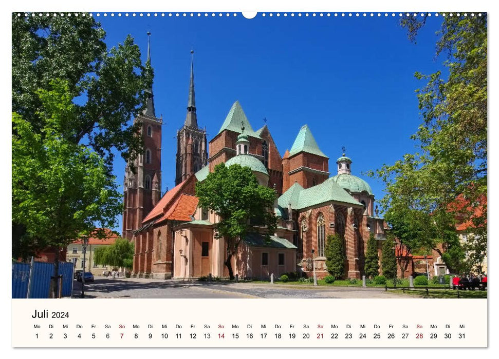The Cathedral Island - Historical Center of the City of Wroclaw (CALVENDO Premium Wall Calendar 2024) 