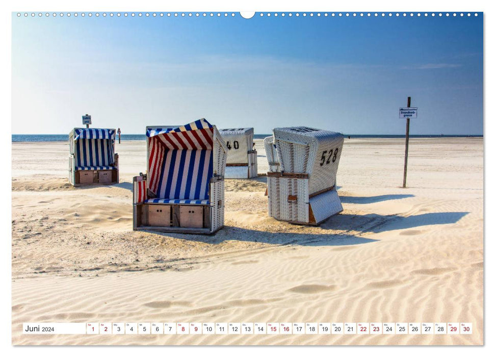 ST. PETER ORDING Strand und Meer (CALVENDO Premium Wandkalender 2024)