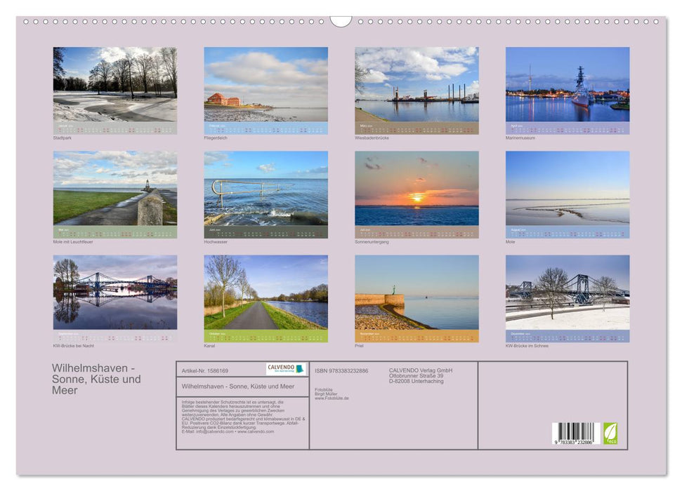 Wilhelmshaven - Sonne, Küste und Meer (CALVENDO Wandkalender 2024)