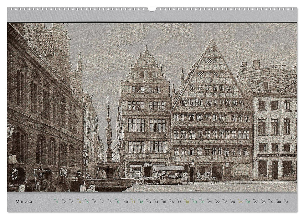 Hannover, alte Aufnahmen neu interpretiert. (CALVENDO Wandkalender 2024)