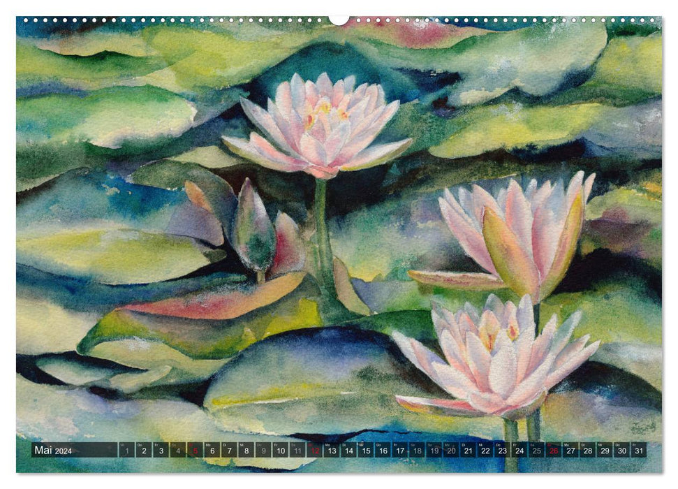 Garden Watercolors (CALVENDO Premium Wall Calendar 2024) 