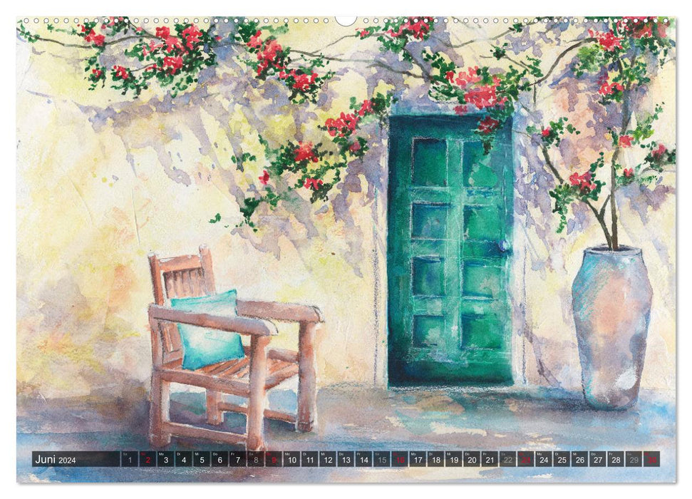 Aquarelles de jardin (Calendrier mural CALVENDO Premium 2024) 