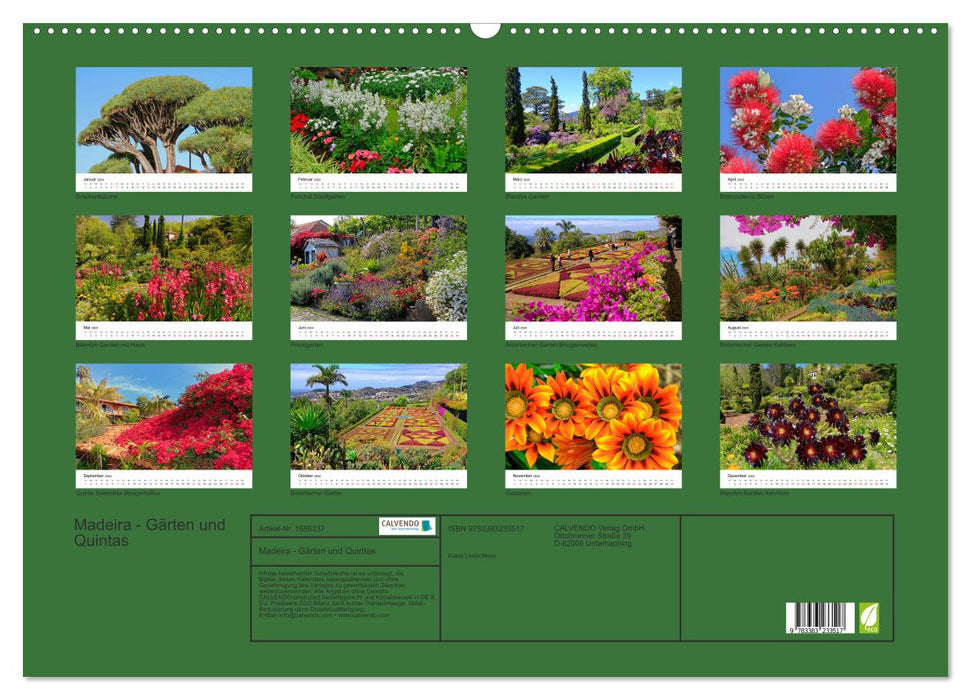 Madeira - Gardens and Quintas (CALVENDO wall calendar 2024) 