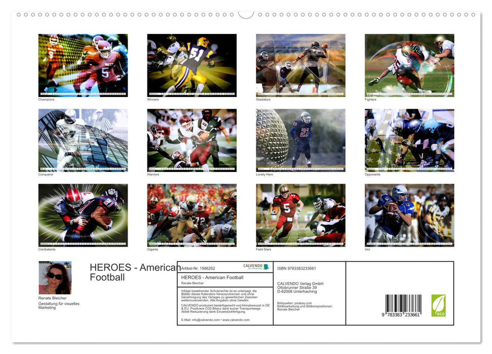 HEROES - American Football (CALVENDO Premium Wall Calendar 2024) 