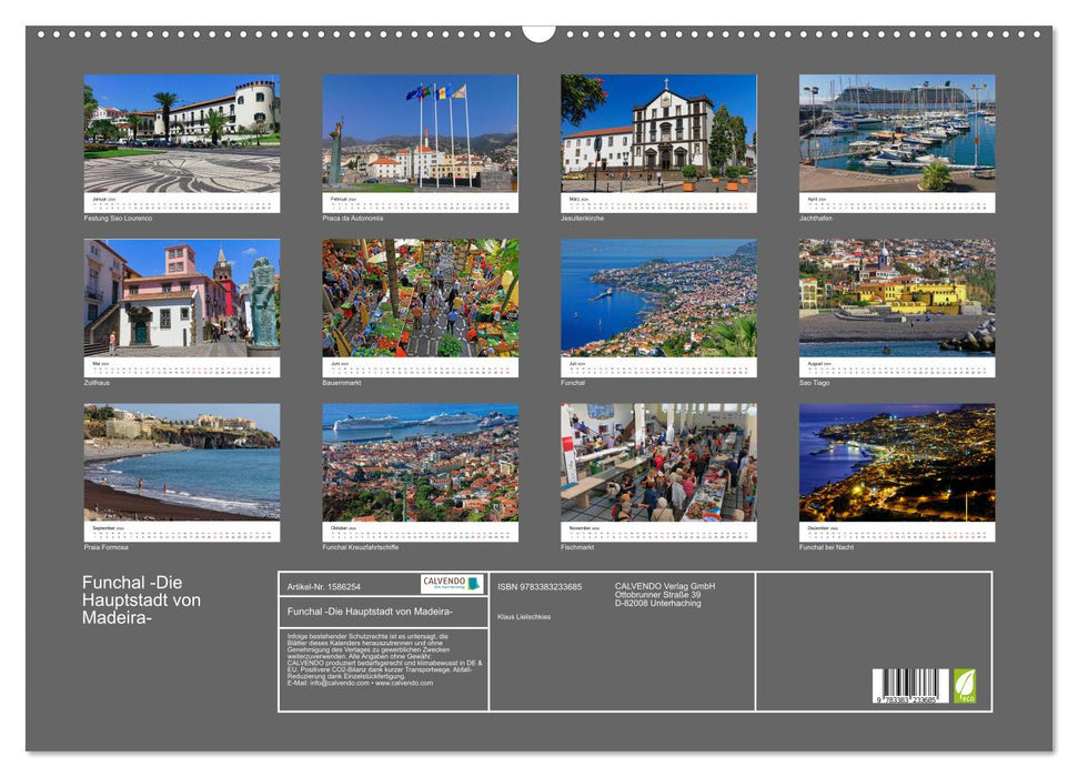 Funchal - Die Hauptstadt von Madeira (CALVENDO Wandkalender 2024)