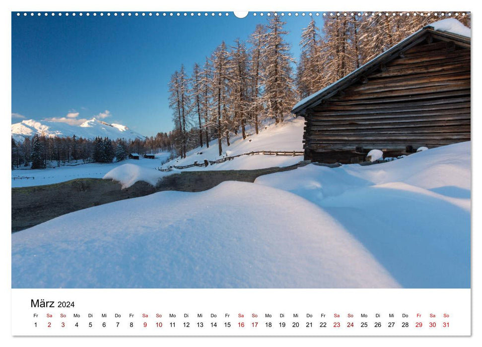 Graubünden - Land der 150 Täler (CALVENDO Wandkalender 2024)