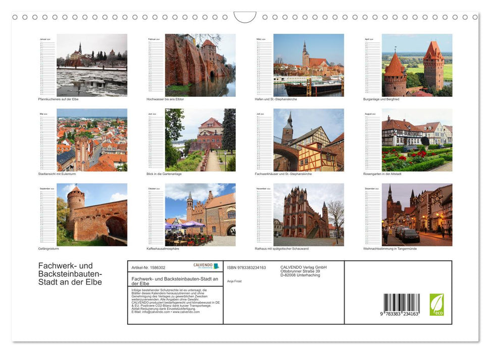 Tangermünde - half-timbered and brick building city on the Elbe (CALVENDO wall calendar 2024) 