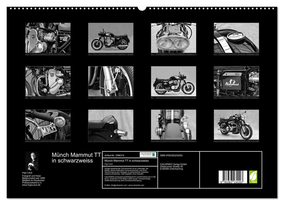 Münch Mammut TT in black and white (CALVENDO Premium Wall Calendar 2024) 