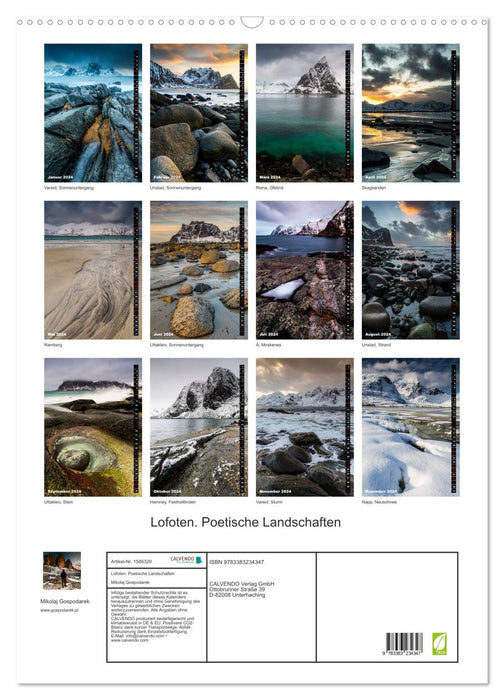 Lofoten. Poetic landscapes (CALVENDO wall calendar 2024) 