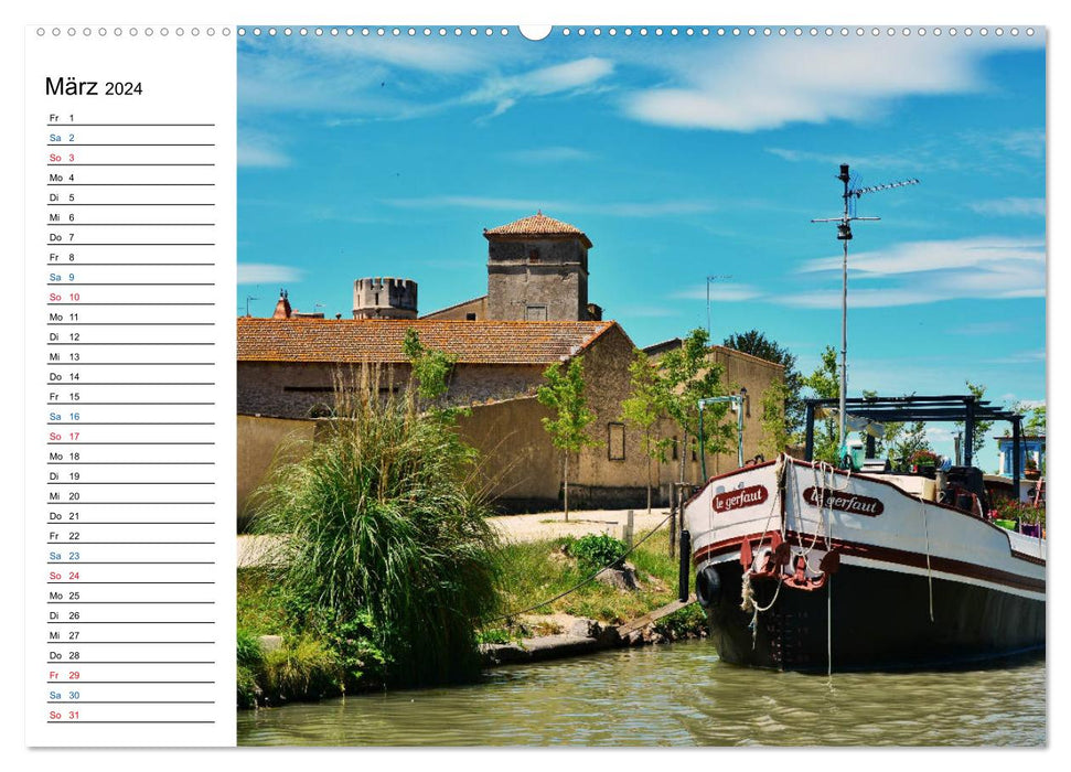 On the way along the Canal du Midi (CALVENDO Premium Wall Calendar 2024) 