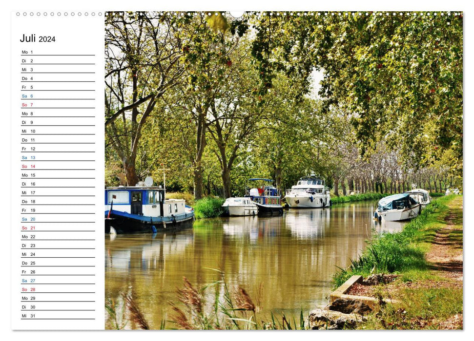 Unterwegs am Canal du Midi (CALVENDO Premium Wandkalender 2024)