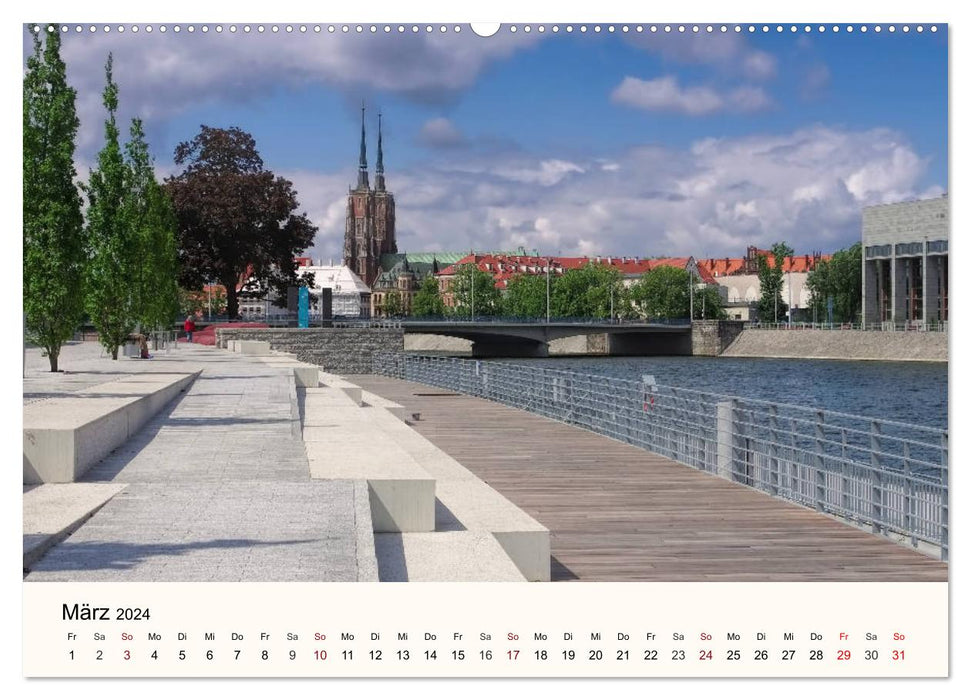 The Cathedral Island - Historical Center of the City of Wroclaw (CALVENDO Wall Calendar 2024) 