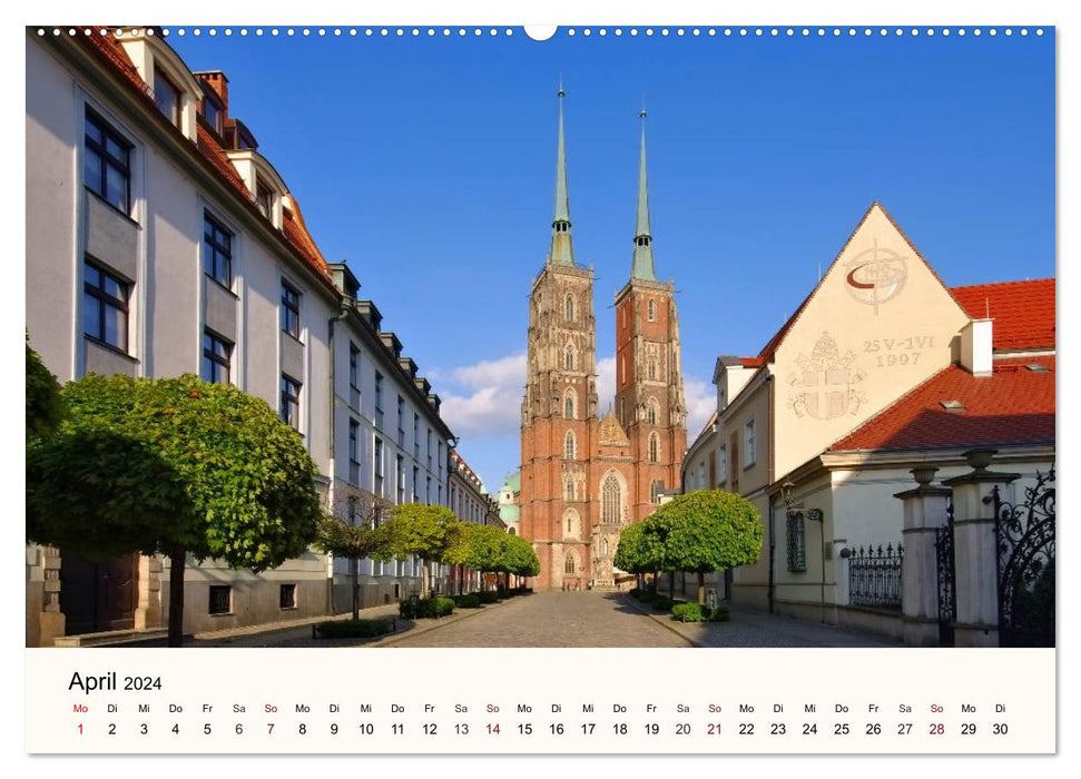 The Cathedral Island - Historical Center of the City of Wroclaw (CALVENDO Wall Calendar 2024) 