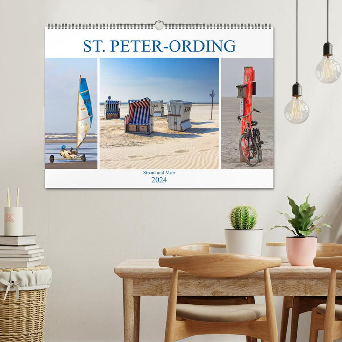 ST. PETER ORDING Strand und Meer (CALVENDO Wandkalender 2024)