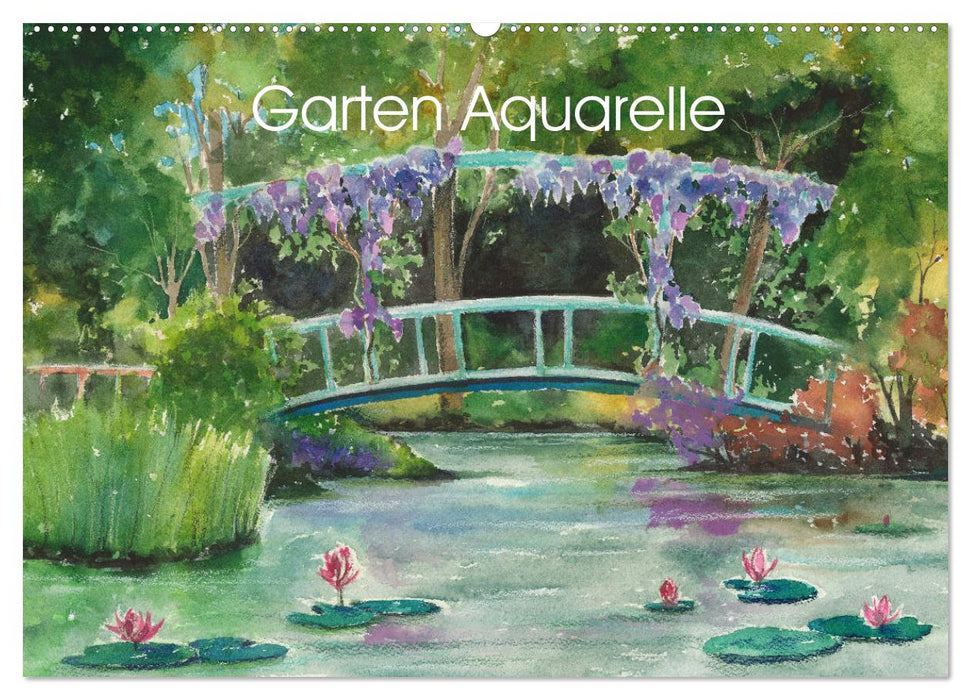 Aquarelles de jardin (Calendrier mural CALVENDO 2024) 
