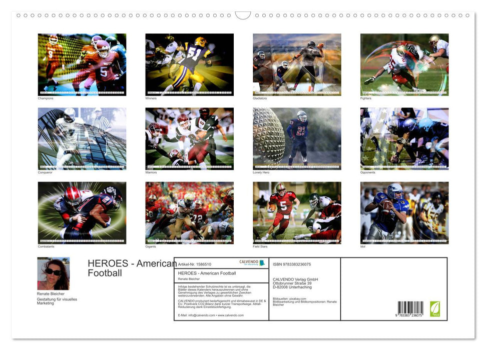 HEROES - American Football (CALVENDO Wandkalender 2024)