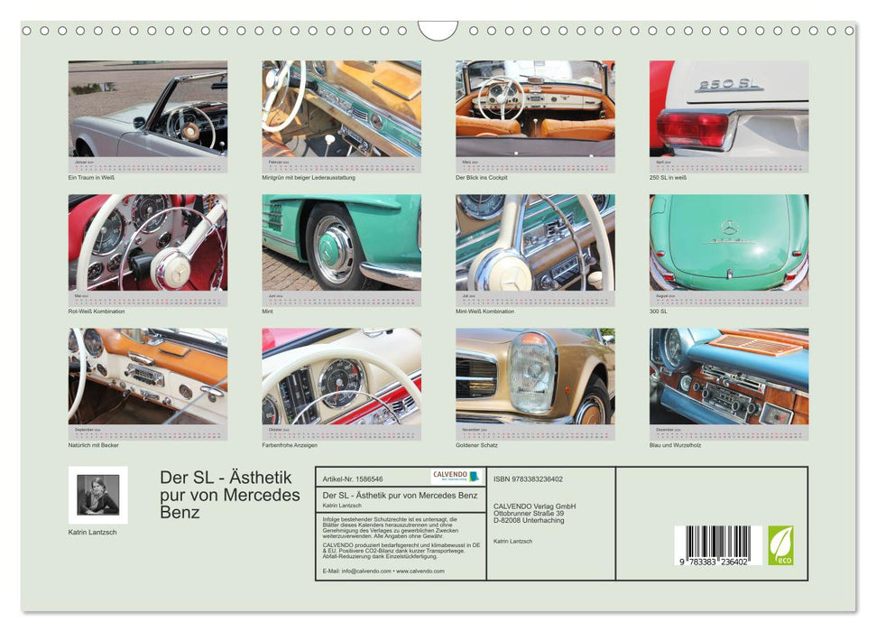 Der SL - Ästhetik pur von Mercedes Benz (CALVENDO Wandkalender 2024)
