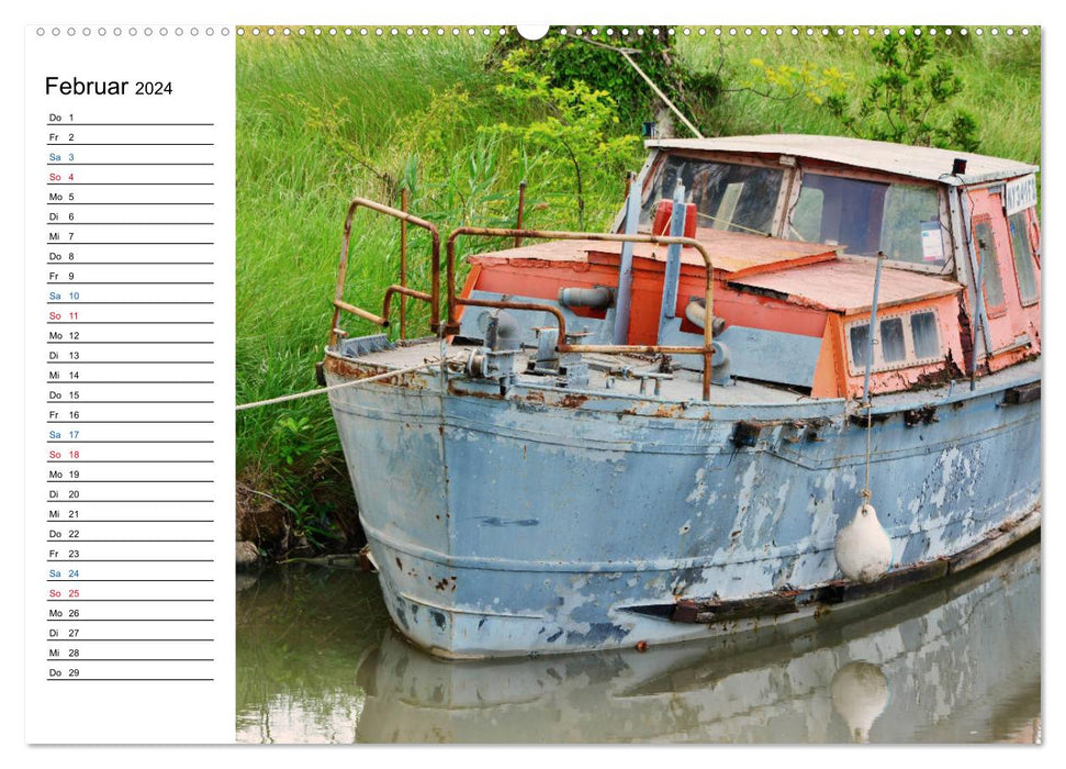 On the way along the Canal du Midi (CALVENDO wall calendar 2024) 