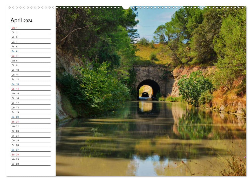 On the way along the Canal du Midi (CALVENDO wall calendar 2024) 